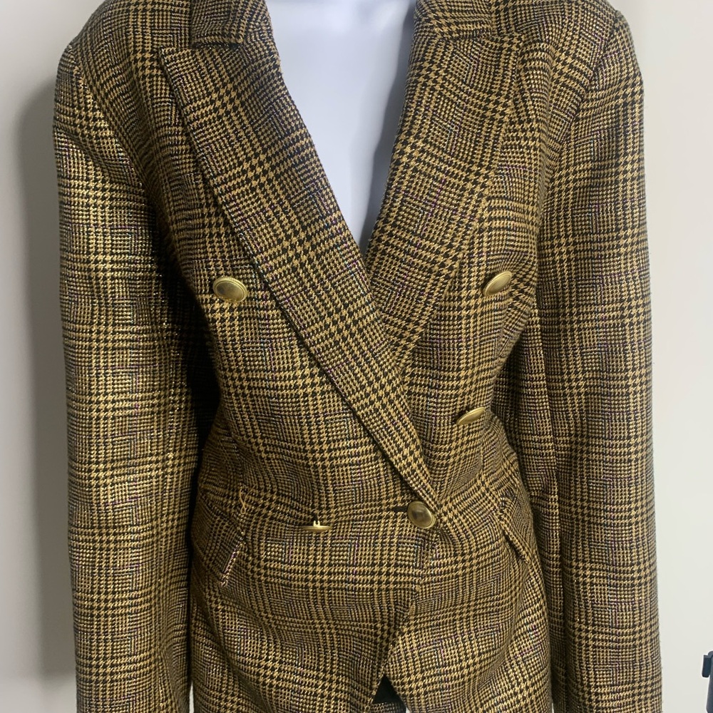 Men's Gold Plaid Blazer